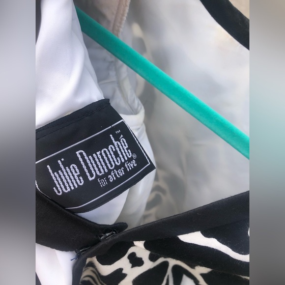 Vintage Peplum ruffle and bow low back cow print peplum dress puff sleeve - Picture 14 of 16